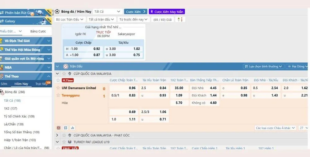 Tổng quan sảnh cược thể thao DP568